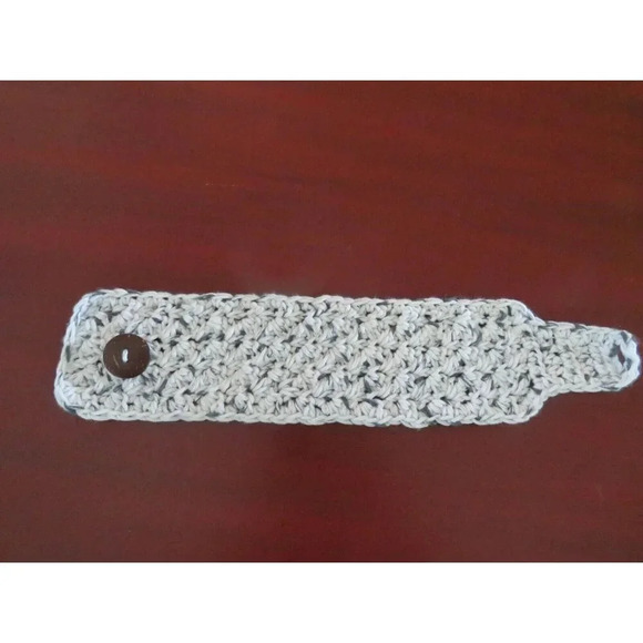 Crochet Cup Cozy White and Black Coffee Mug or Tea Warmer - Picture 5 of 6